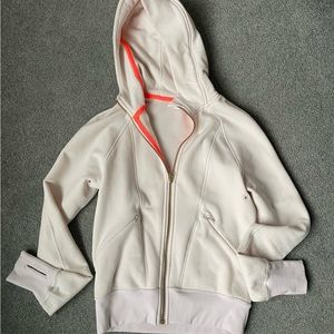 Light Pink Lululemon Zip up jacket size 0 with neon detailing